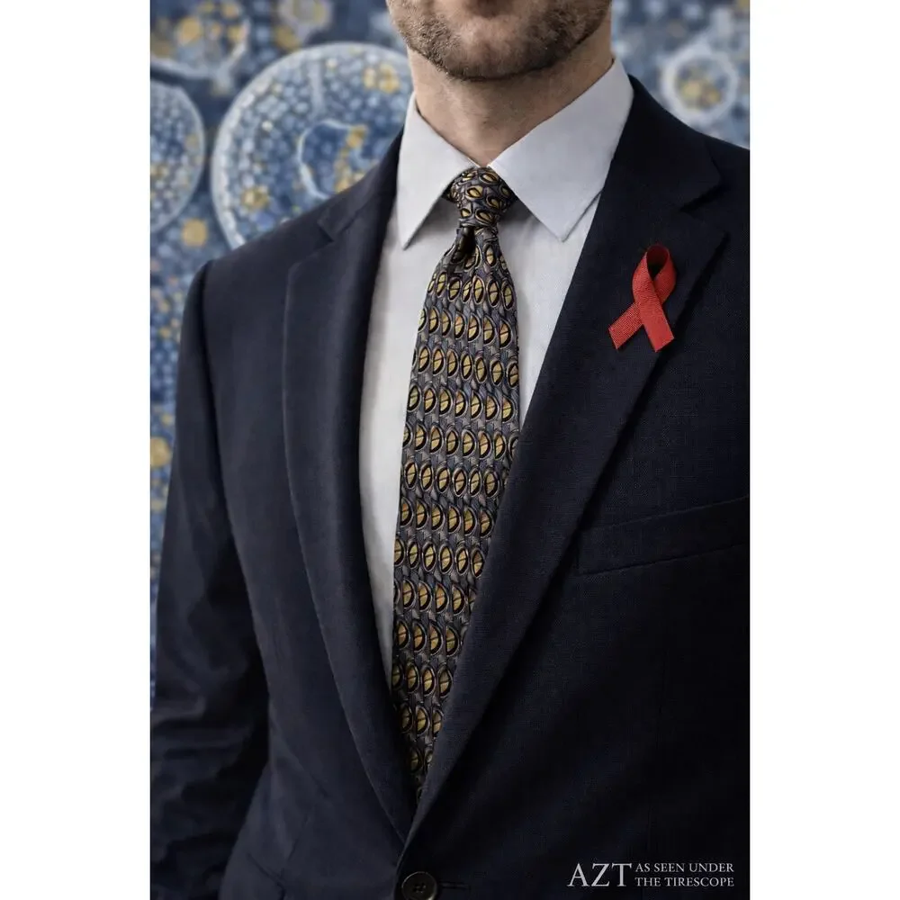 Miracle Expressions “AZT Under the Microscope” Silk Novelty Tie‎